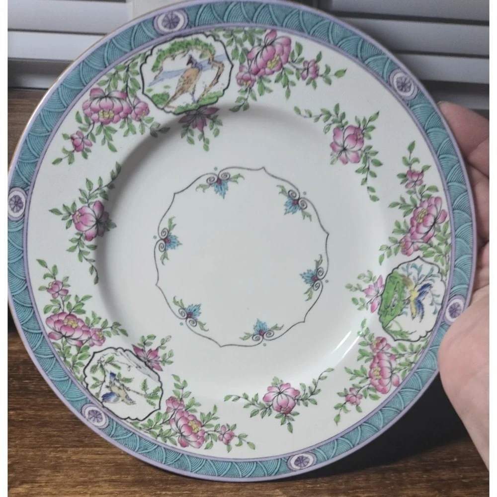 Antique Minton England Chinoiserie Plate C1909 Bird Peony‎ Danziger 621111